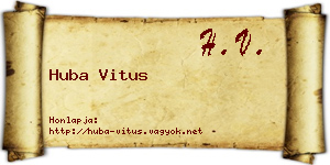 Huba Vitus névjegykártya